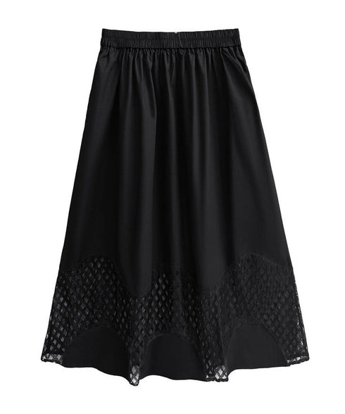 Curved Mesh Panel Flare Skirt